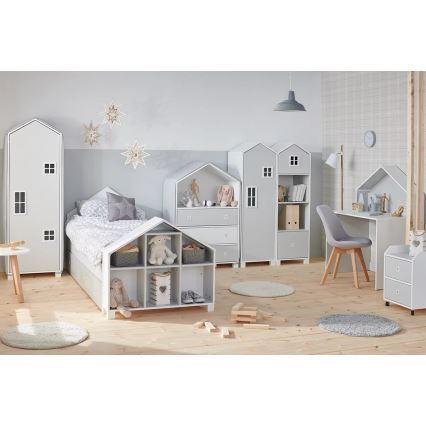 Children's cabinet MIRUM 126x80 cm λευκό/γκρι