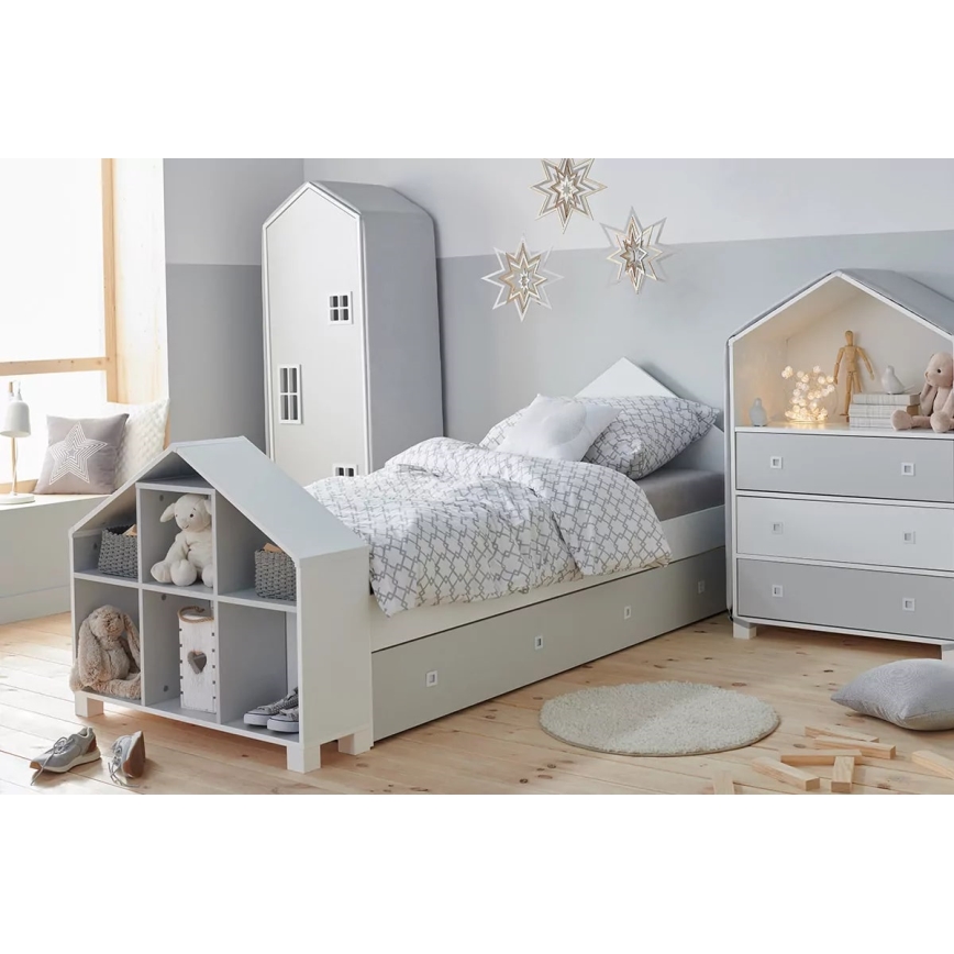 Children's cabinet MIRUM 126x80 cm λευκό/γκρι