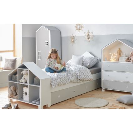 Children's cabinet MIRUM 126x80 cm λευκό/γκρι