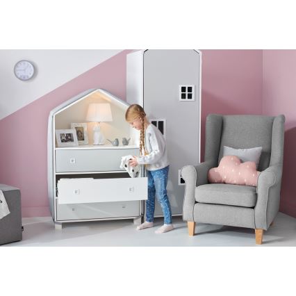 Children's cabinet MIRUM 126x80 cm λευκό/γκρι