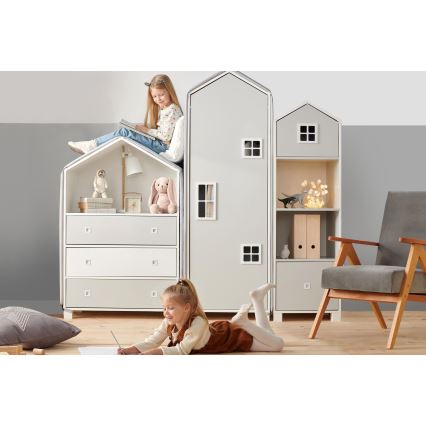 Children's cabinet MIRUM 126x80 cm λευκό/γκρι