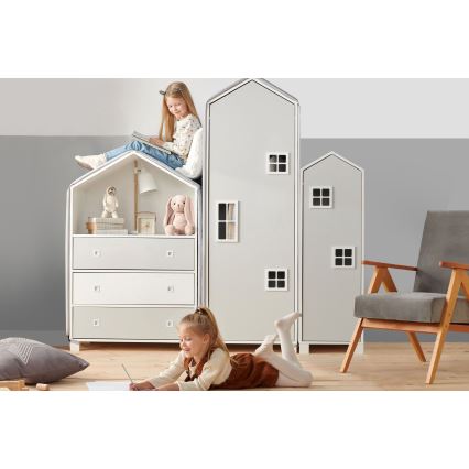 Children's cabinet MIRUM 126x80 cm λευκό/γκρι