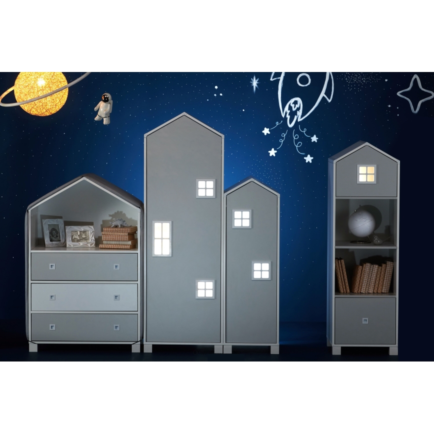 Children's cabinet MIRUM 126x80 cm λευκό/γκρι