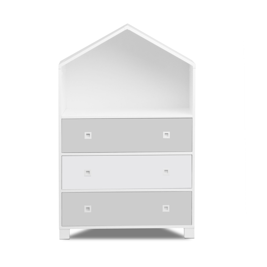 Children's cabinet MIRUM 126x80 cm λευκό/γκρι