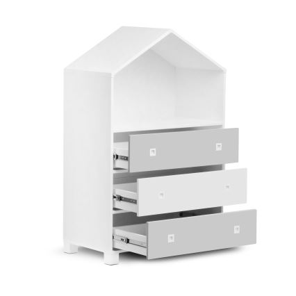 Children's cabinet MIRUM 126x80 cm λευκό/γκρι