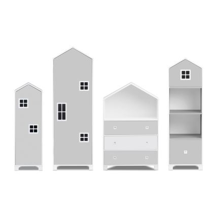 Children's cabinet MIRUM 126x80 cm λευκό/γκρι