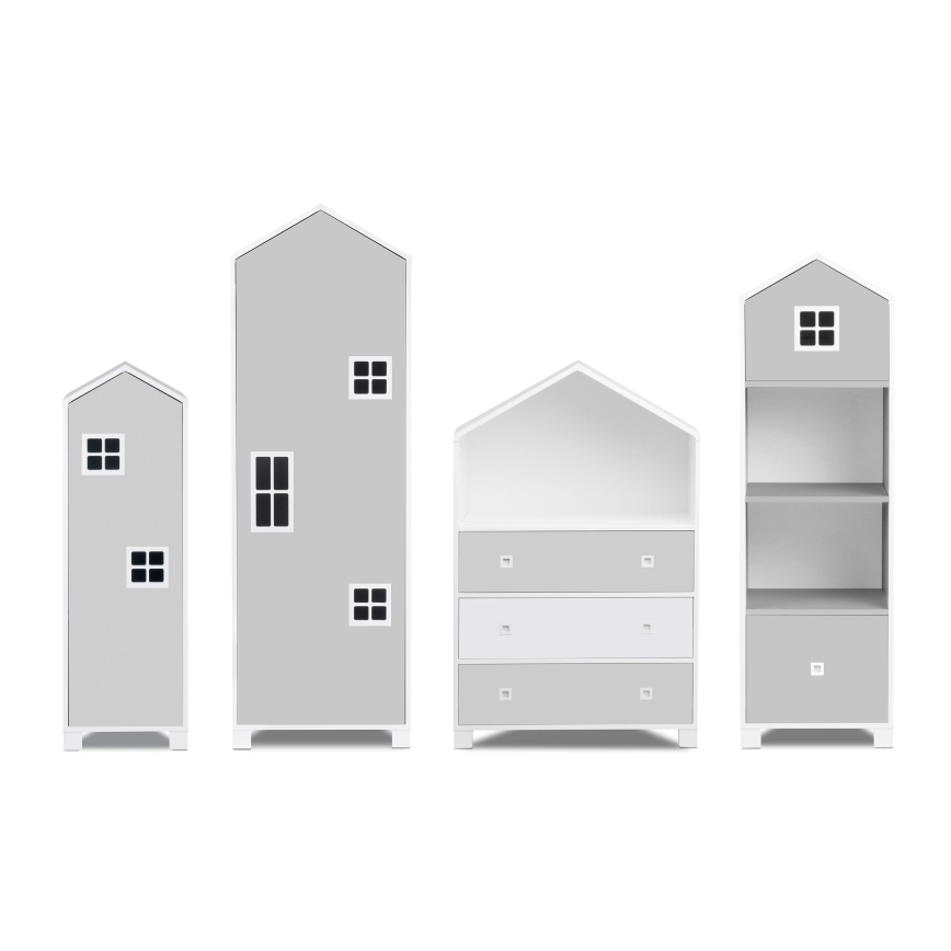 Children's cabinet MIRUM 126x80 cm λευκό/γκρι