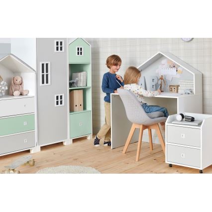Children's desk MIRUM 126x100 cm λευκό/γκρι