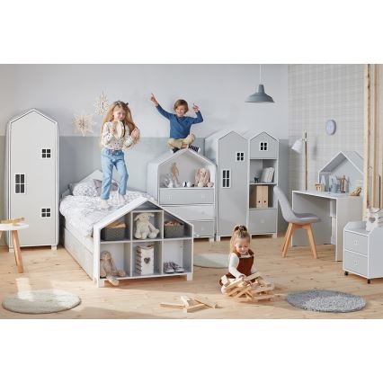 Children's desk MIRUM 126x100 cm λευκό/γκρι