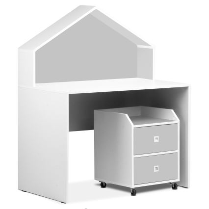 Children's desk MIRUM 126x100 cm λευκό/γκρι