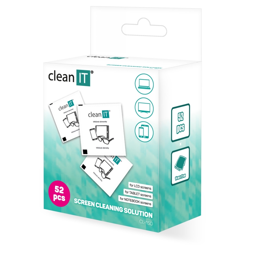 CLEAN IT CL-150 - Υγρά μαντηλάκια καθαρισμού μιας χρήσης 52 τμχ