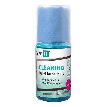 CLEAN IT CL-180 - Yγρό καθαρισμού + πανί για οθόνες 200 mm
