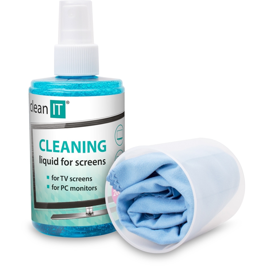 CLEAN IT CL-180 - Yγρό καθαρισμού + πανί για οθόνες 200 mm