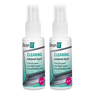 CLEAN IT CL-182 - Yγρό καθαρισμού + πανί για οθόνες 2x 30 mm