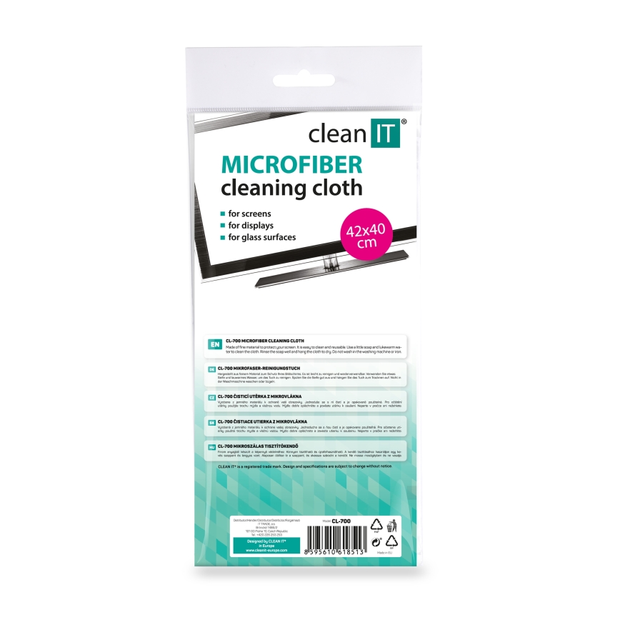 CLEAN IT CL-700 - Πανί καθαρισμού με μικροϊνες 40x42 cm μπλε