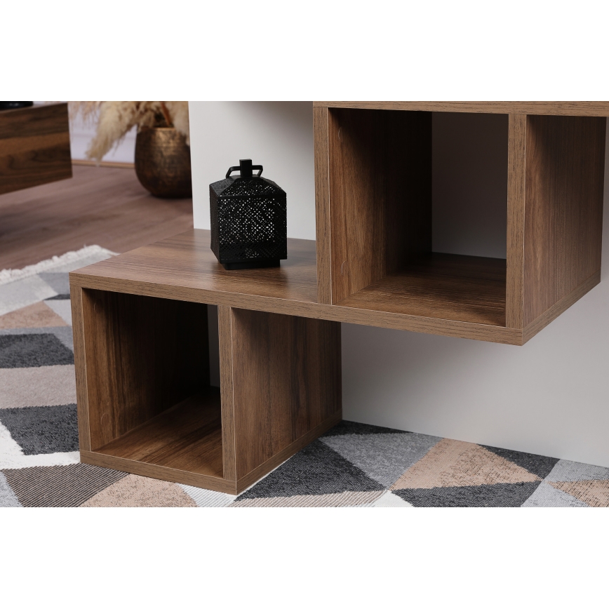 Coffee table DILAY 52x100 cm brown/white