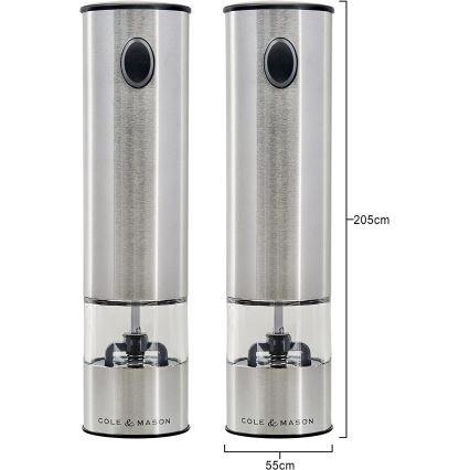 Cole&Mason - Σετ ηλεκτρικών μύλων μπαχαρικών BATTERSEA 2 τεμ. 6xAAA