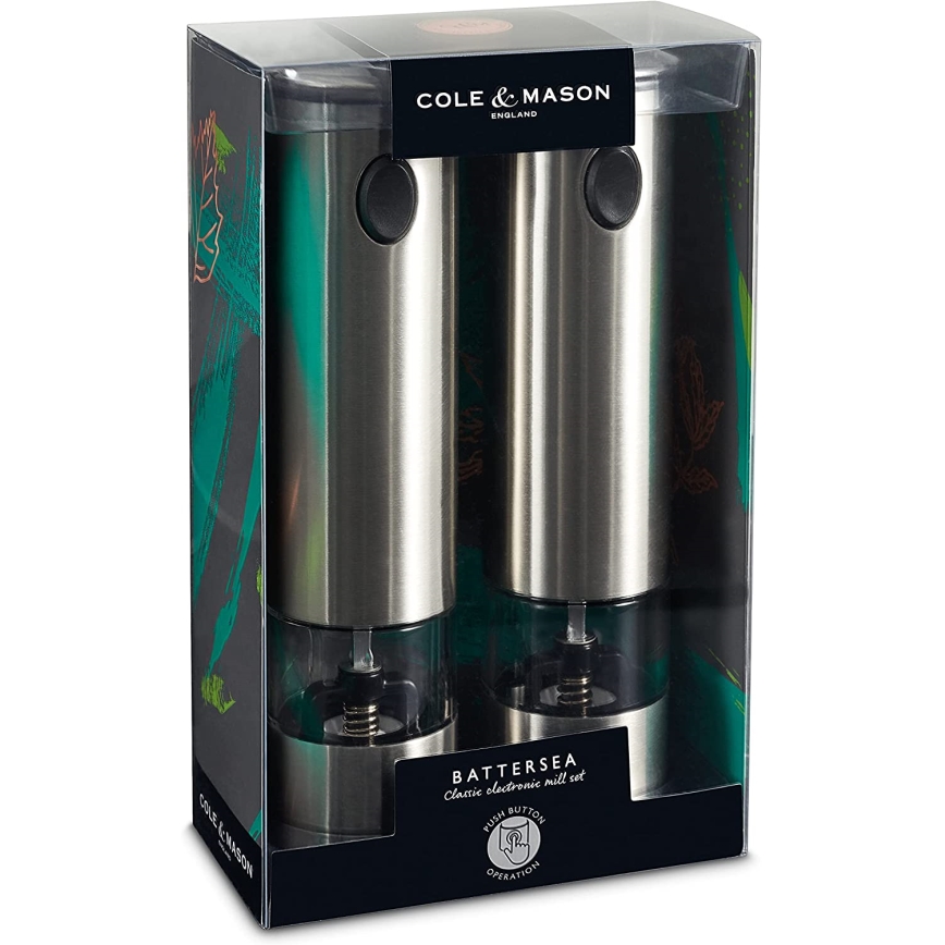 Cole&Mason - Σετ ηλεκτρικών μύλων μπαχαρικών BATTERSEA 2 τεμ. 6xAAA