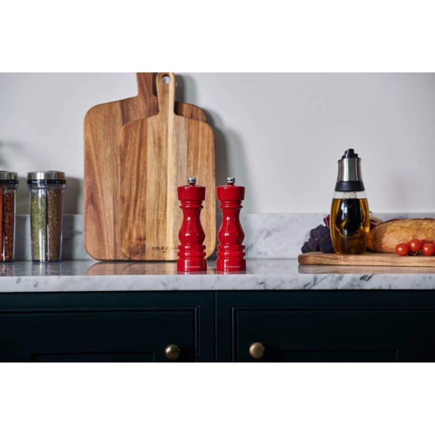 Cole&Mason - Σετ μύλων αλατιού και πιπεριού LONDON 2 τεμ. 18 εκ. οξιά/κόκκινο