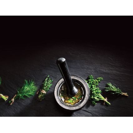 Cole&Mason - Γρανιτένιος γουδοχέρης με γουδοχέρι GRANITE διάμ. 18 εκ. γρανίτης/μαύρο