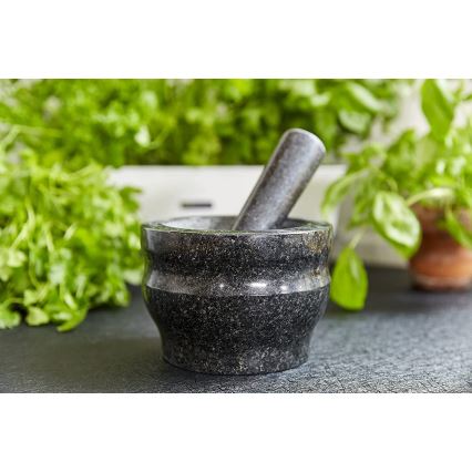 Cole&Mason - Γουδί από γρανίτη με γουδοχέρι GRANITE διάμετρος 18 cm γρανίτης/μαύρο