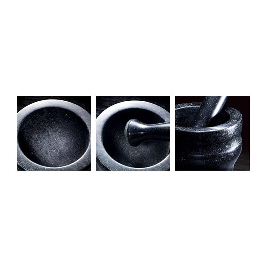 Cole&Mason - Γουδί από γρανίτη με γουδοχέρι GRANITE διάμετρος 18 cm γρανίτης/μαύρο