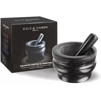 Cole&Mason - Γουδί από γρανίτη με γουδοχέρι GRANITE διάμετρος 18 cm γρανίτης/μαύρο