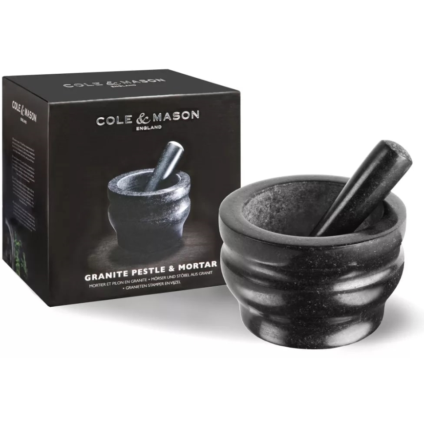 Cole&Mason - Γουδί από γρανίτη με γουδοχέρι GRANITE διάμετρος 18 cm γρανίτης/μαύρο
