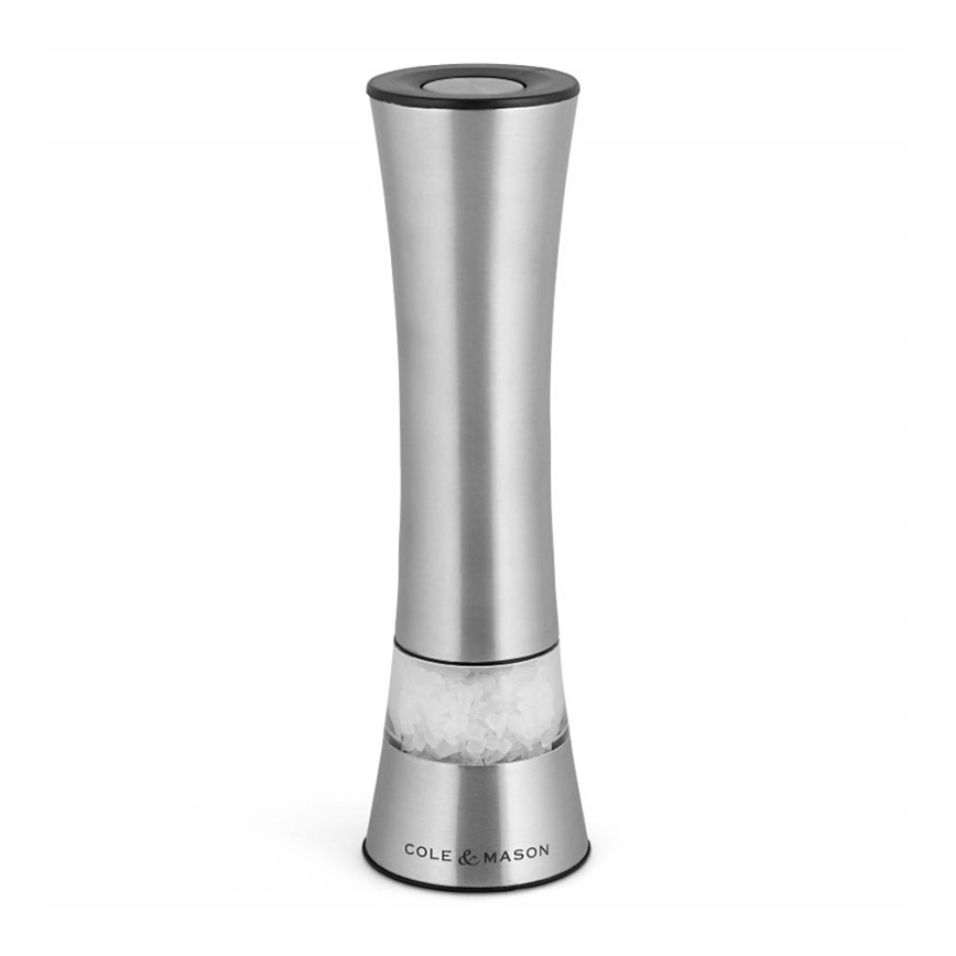 Cole&Mason - Ηλεκτρικό salt or pepper grinder BURFORD 4xAAA 18 cm ματ χρώμιο
