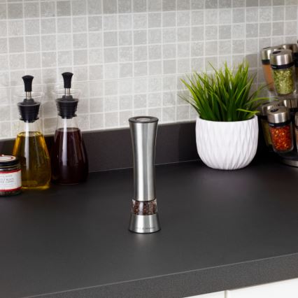 Cole&Mason - Ηλεκτρικό salt or pepper grinder BURFORD 4xAAA 18 cm ματ χρώμιο