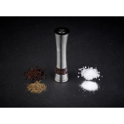 Cole&Mason - Ηλεκτρικό salt or pepper grinder BURFORD 4xAAA 18 cm ματ χρώμιο