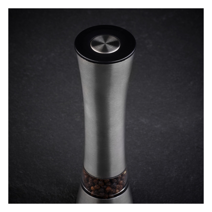 Cole&Mason - Ηλεκτρικό salt or pepper grinder BURFORD 4xAAA 18 cm ματ χρώμιο