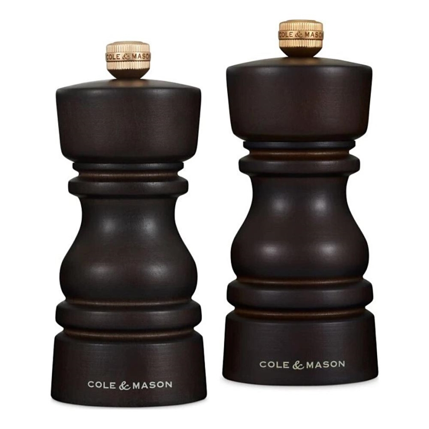 Cole&Mason - Μύλος αλατιού και πιπεριού LONDON 2 τμχ 13 cm οξιά/καφέ