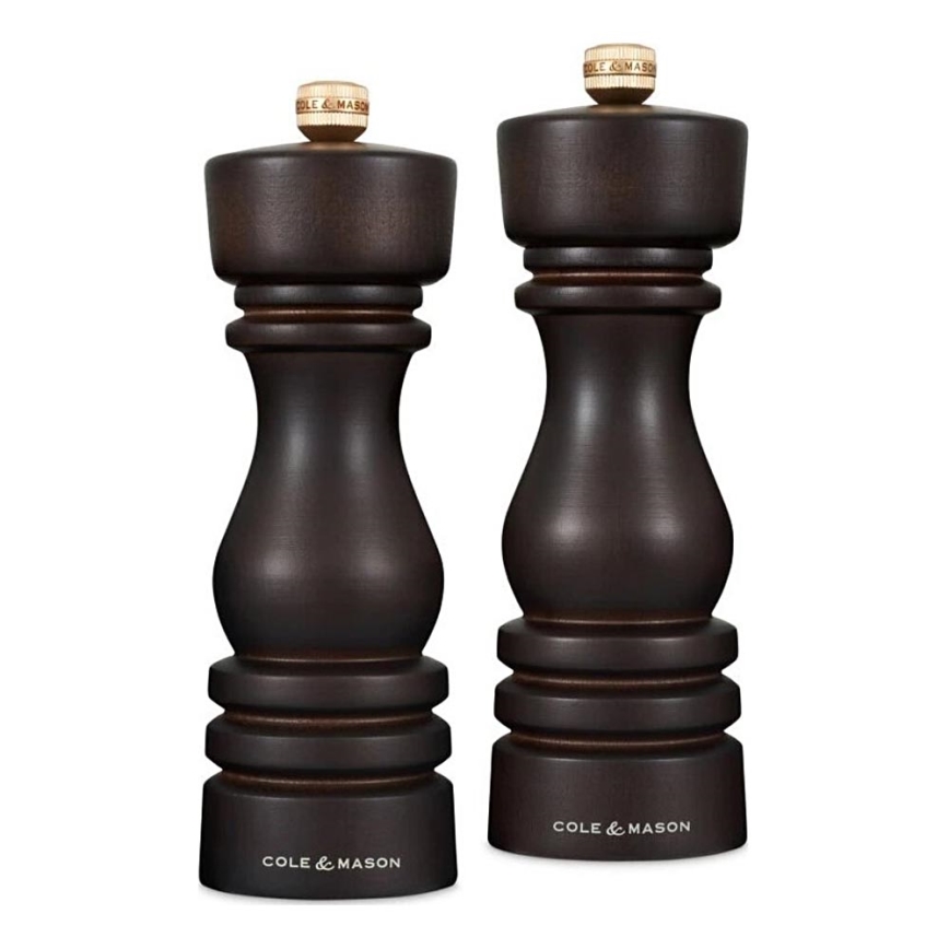 Cole&Mason - Μύλος αλατιού και πιπεριού LONDON 2 τμχ 18 cm οξιά/καφέ