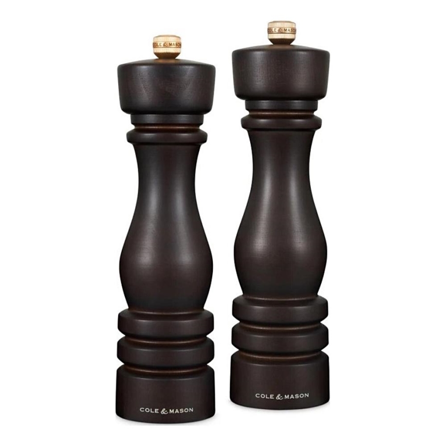 Cole&Mason - Μύλος αλατιού και πιπεριού LONDON 2 τμχ 22 cm οξιά/καφέ