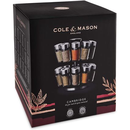 Cole&Mason - Περιστρεφόμενο σταντ με βαζάκια μπαχαρικών MASTER 21 τμχ