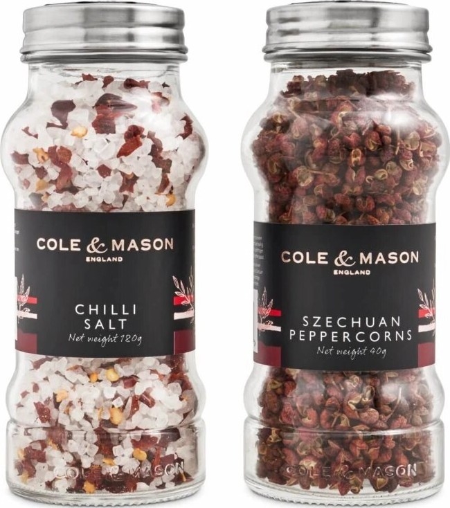 Cole&Mason - Σετ δώρου Αρωματικό αλάτι τσίλι και πιπέρι Sichuan