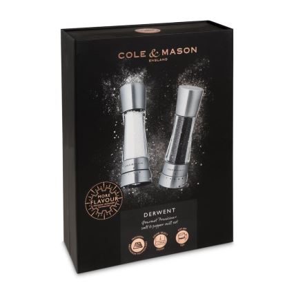 Cole&Mason - Σετ μύλοι αλατιού και πιπεριού DERWENT 2 τμχ 19 cm γυαλιστερό χρώμιο