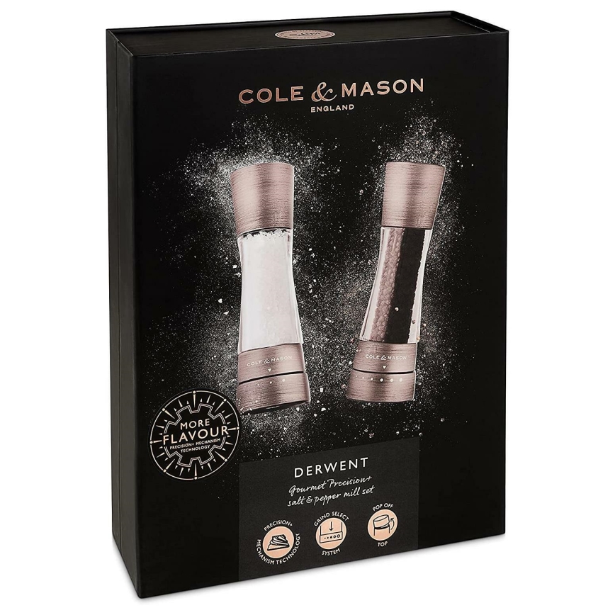Cole&Mason - Σετ μύλοι αλατιού και πιπεριού DERWENT 2 τμχ 19 cm ματ χρώμιο