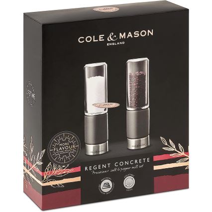 Cole&Mason - Σετ μύλοι αλατιού και πιπεριού REGENT CONCRETE 2 τμχ τσιμέντο 18 cm