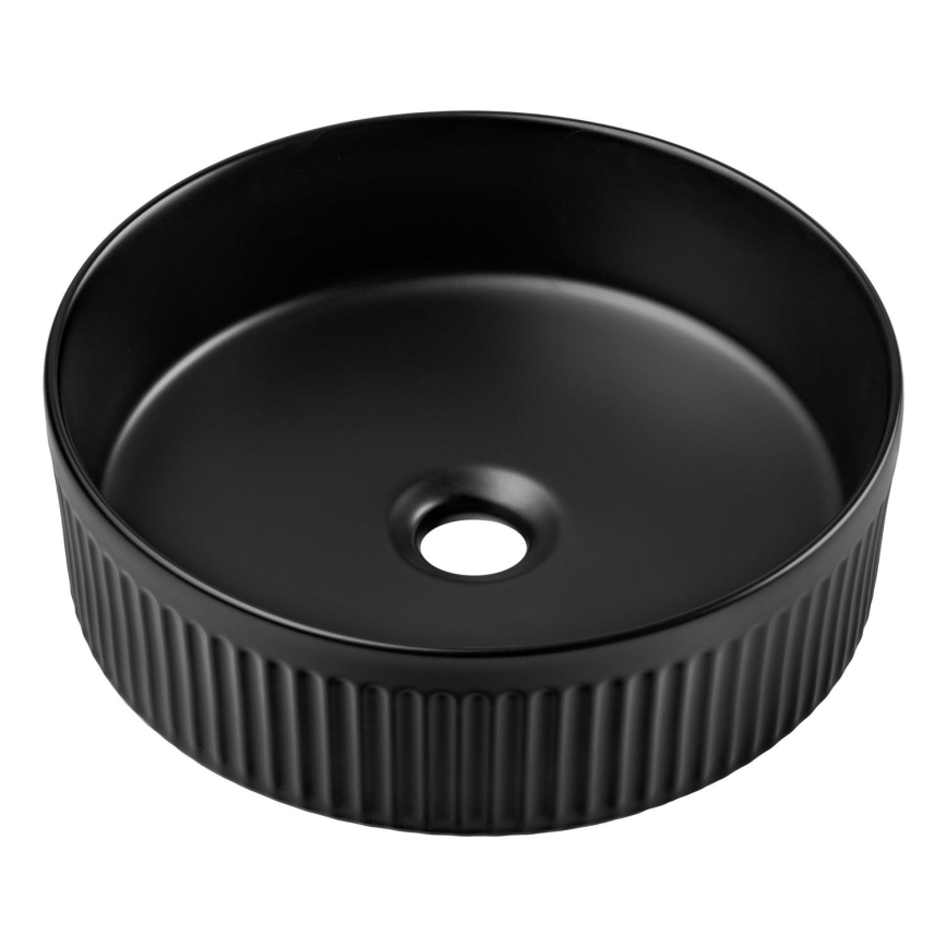COMAD BEYOND 2 BLACK ( E-6565 ) - Νιπτήρας μπάνιου BEYOND διάμετρος 36 cm κεραμικό/ματ μαύρο