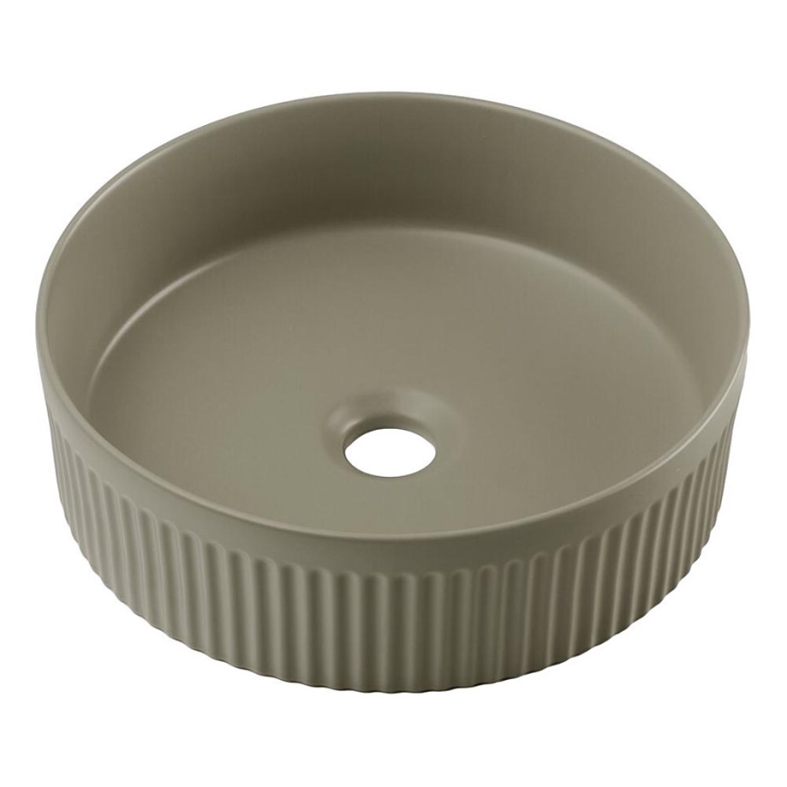 COMAD BEYOND 2 OLIVER GREEN (E-6565) - Νιπτήρας για πάγκο BEYOND διάμετρος 36 εκ. κεραμικός/ματ πράσινο