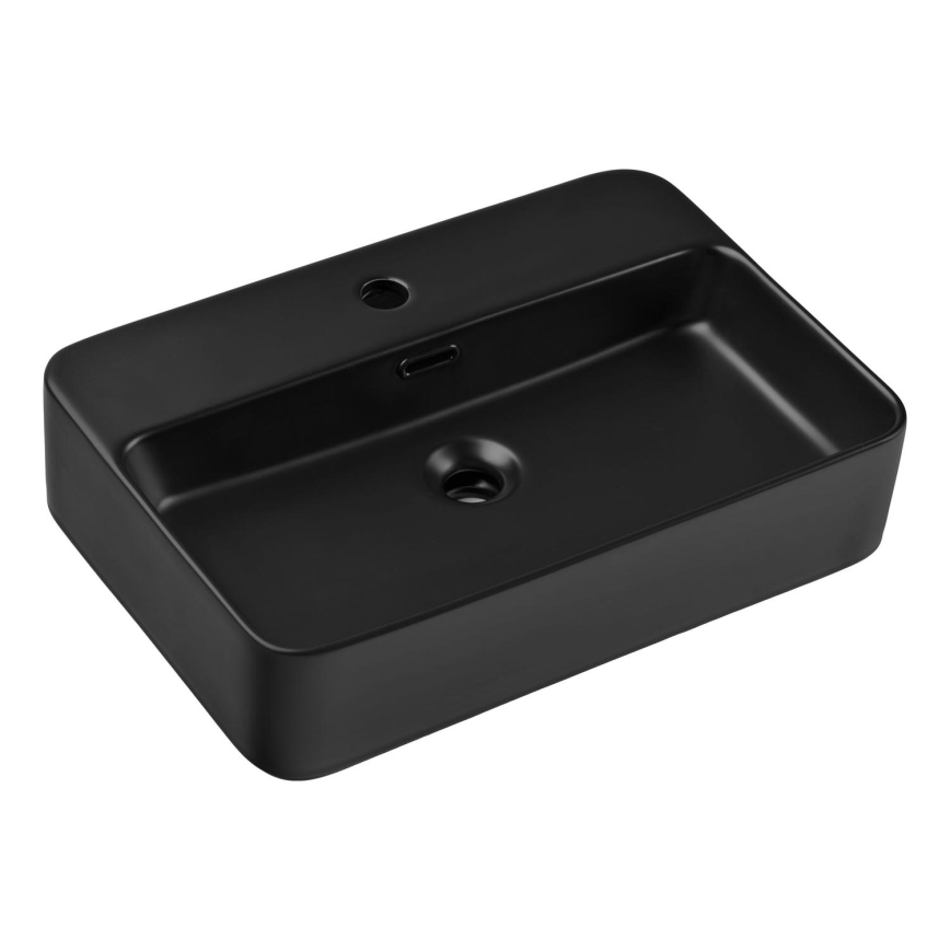 COMAD TRUST 2 BLACK ( E-6282 ) - Νιπτήρας μπάνιου TRUST 55x38 cm κεραμικός/ματ μαύρο