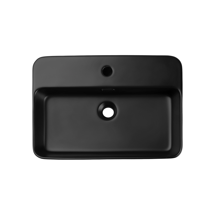 COMAD TRUST 2 BLACK ( E-6282 ) - Νιπτήρας μπάνιου TRUST 55x38 cm κεραμικός/ματ μαύρο