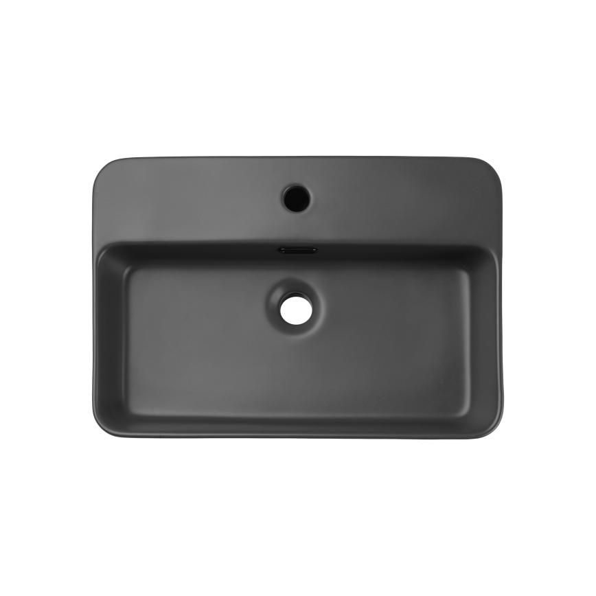 COMAD TRUST 2 MATT DARK GREY ( E-6282 ) - Νιπτήρας μπάνιου TRUST 55x38 cm κεραμικός/ματ γκρι