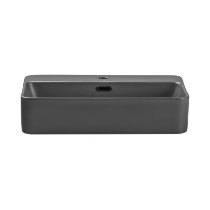 COMAD TRUST 2 MATT DARK GREY ( E-6282 ) - Νιπτήρας μπάνιου TRUST 55x38 cm κεραμικός/ματ γκρι