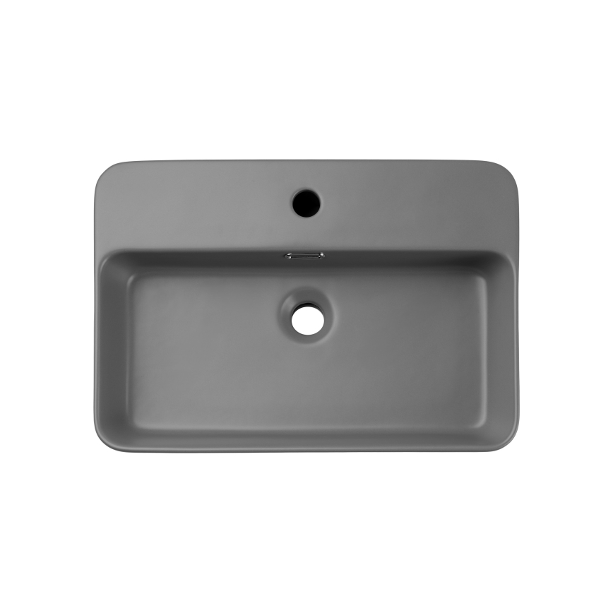 COMAD TRUST 2 MATT LIGHT GREY ( E-6282 ) - Νιπτήρας μπάνιου TRUST 55x38 cm κεραμικός/ματ γκρι