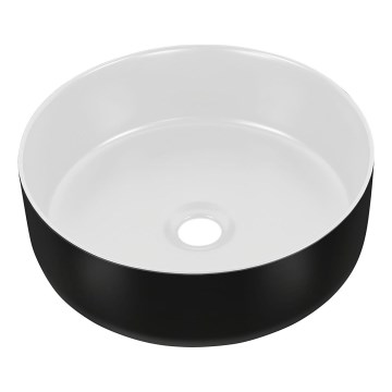 COMAD UM-6259 SIMPLE 8. - Νιπτήρας για πάγκο SIMPLE διάμετρος 36 εκ. κεραμικός/ματ λευκό/ματ μαύρο