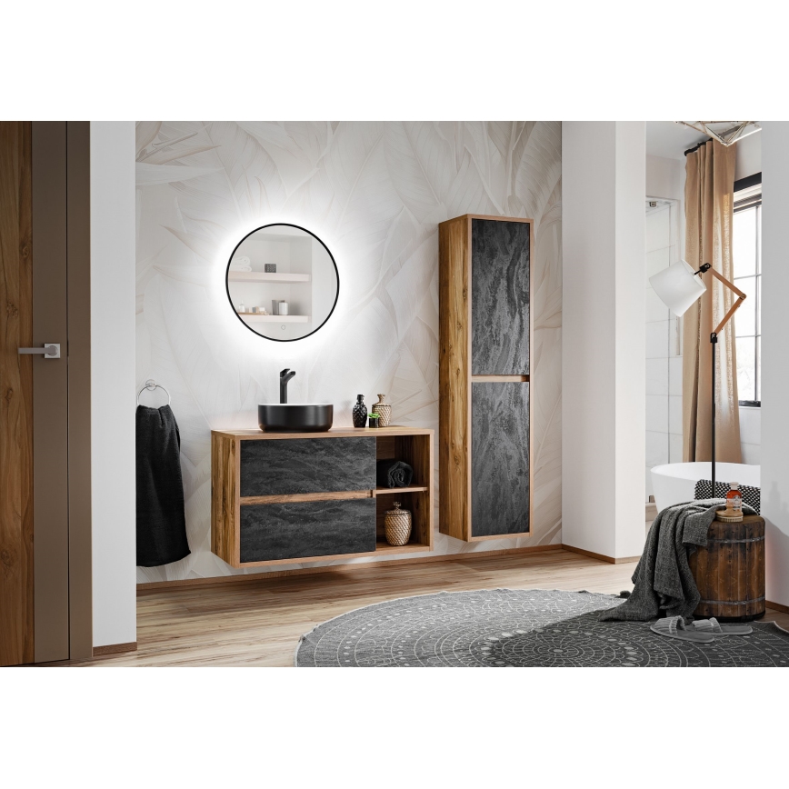 COMAD UM-6259 SIMPLE 8. - Νιπτήρας για πάγκο SIMPLE διάμετρος 36 εκ. κεραμικός/ματ λευκό/ματ μαύρο