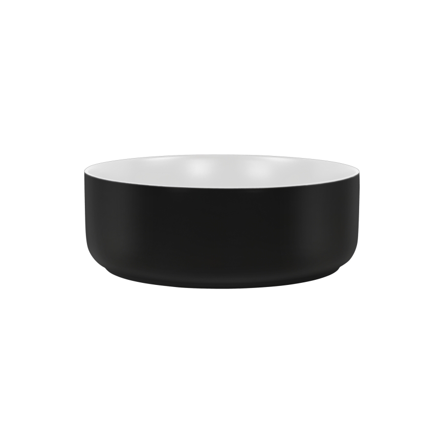 COMAD UM-6259 SIMPLE 8. - Νιπτήρας μπάνιου SIMPLE διάμετρος 36 cm κεραμικός/λευκό ματ/ματ μαύρο